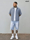 Devon Thys Men’s Summer Plaid Short Sleeve Single-Breasted Casual Shirt - Men Tops