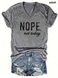 INAWLY Women’s Summer V-Neck Short Sleeve Casual T-Shirt With Letter Print Graphic Tees Women Tops - T-Shirts